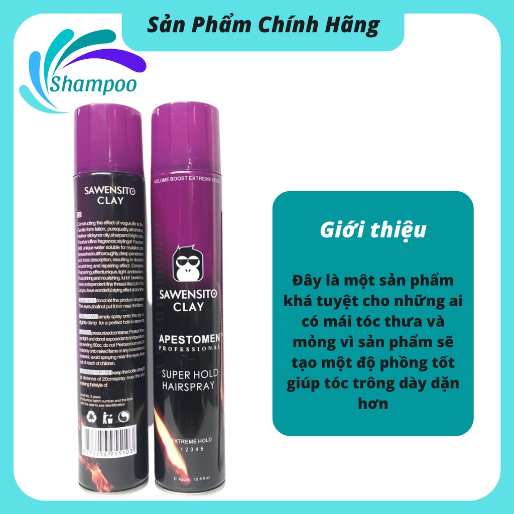 Gôm xịt tóc SAWENSITO tạo kiểu tóc danh cho nam nữ mini tiện dụng