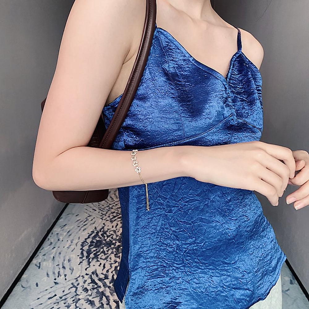 Lắc Tay Đính Hoa Và Ngôi Sao Thanh Lịch Có Thể Điều Chỉnh Cho Nữ