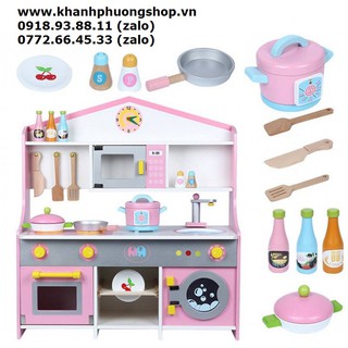bộ đồ chơi nhà bếp bằng gỗ - đồ chơi kệ bếp gỗ cho bé MS02
