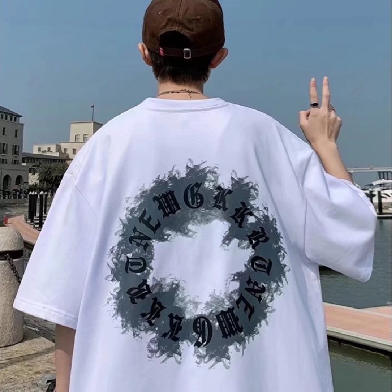 Áo Thun Tay Ngắn Dáng Rộng In Chữ Phong Cách Hip Hop Thời Trang Mùa Hè Cho Nam Và Nữ size M-8XL