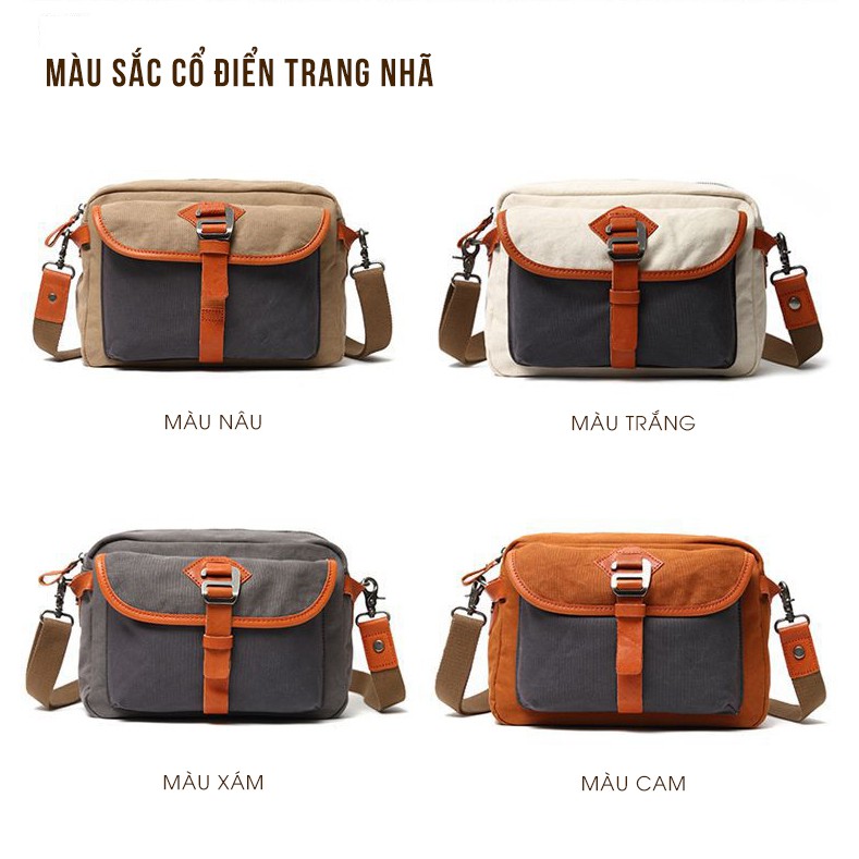 Túi messenger Ipad đeo chéo vải canvas vintage – Postman I