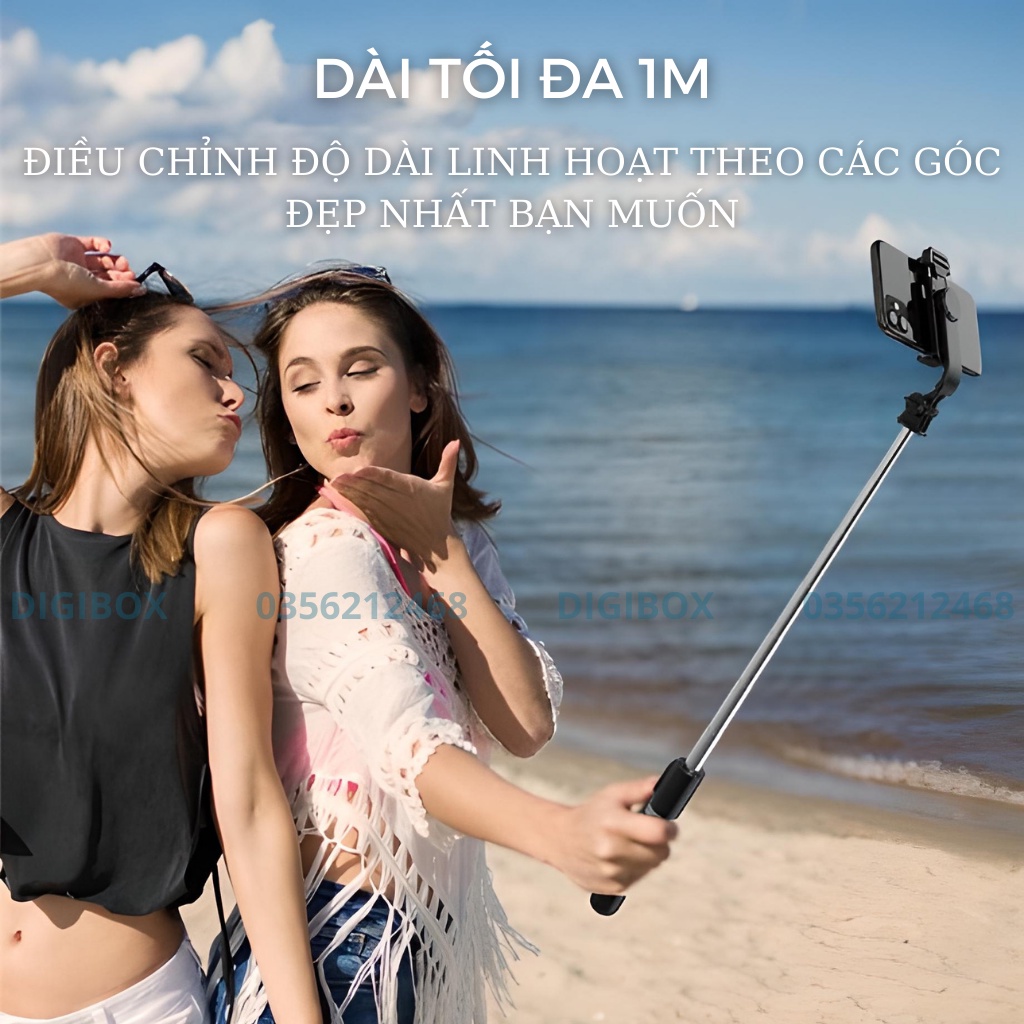 Gậy chụp ảnh 3 chân tự sướng chụp hình selfie kèm nút bluetooth kiêm tripod