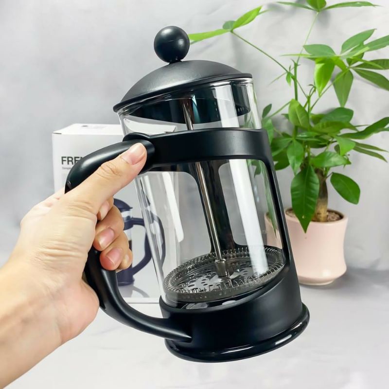 Bình Pha Trà, Cà Phê Kiểu Pháp French Press Bằng Thủy Tinh Có Lưới Lọc Lock&Lock 800ml LLG018