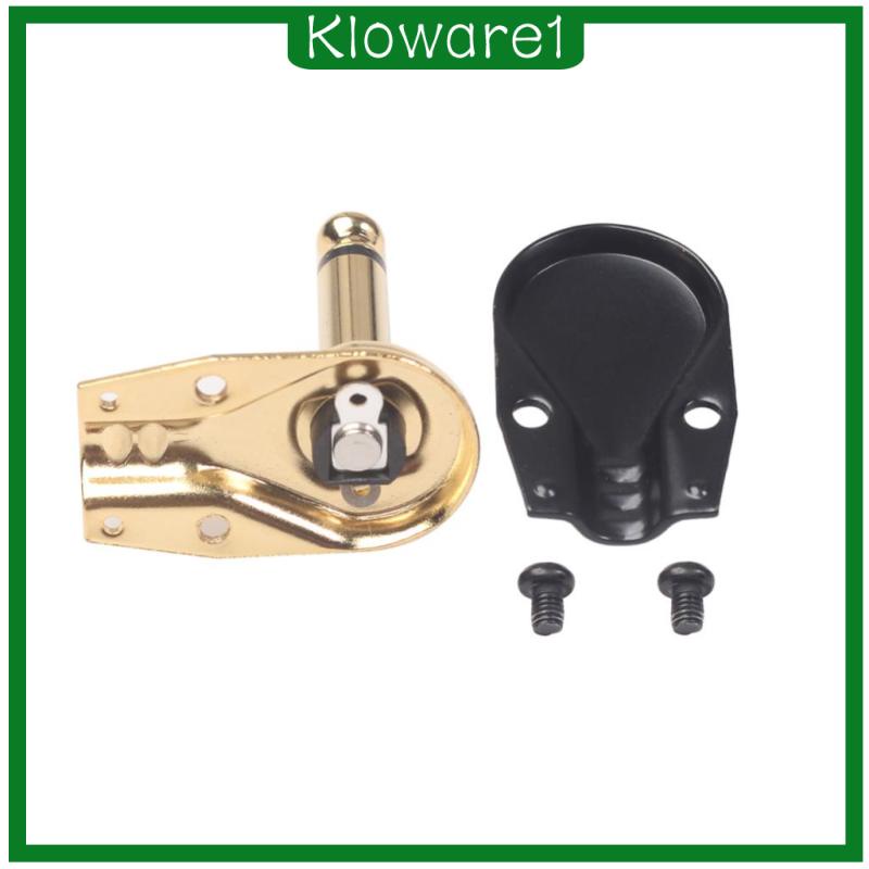 [KLOWARE1]4 Pieces 1/4\" Audio Plugs Guitar Effect Cables Plug Right Angle Design Gold