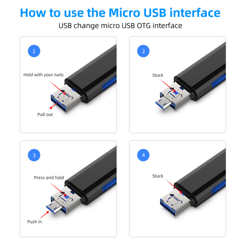 Đầu Đọc Thẻ Nhớ Fonken Chuyển Đổi OTG USB Cổng Type C / Micro USB / SD TF 5 Trong 1