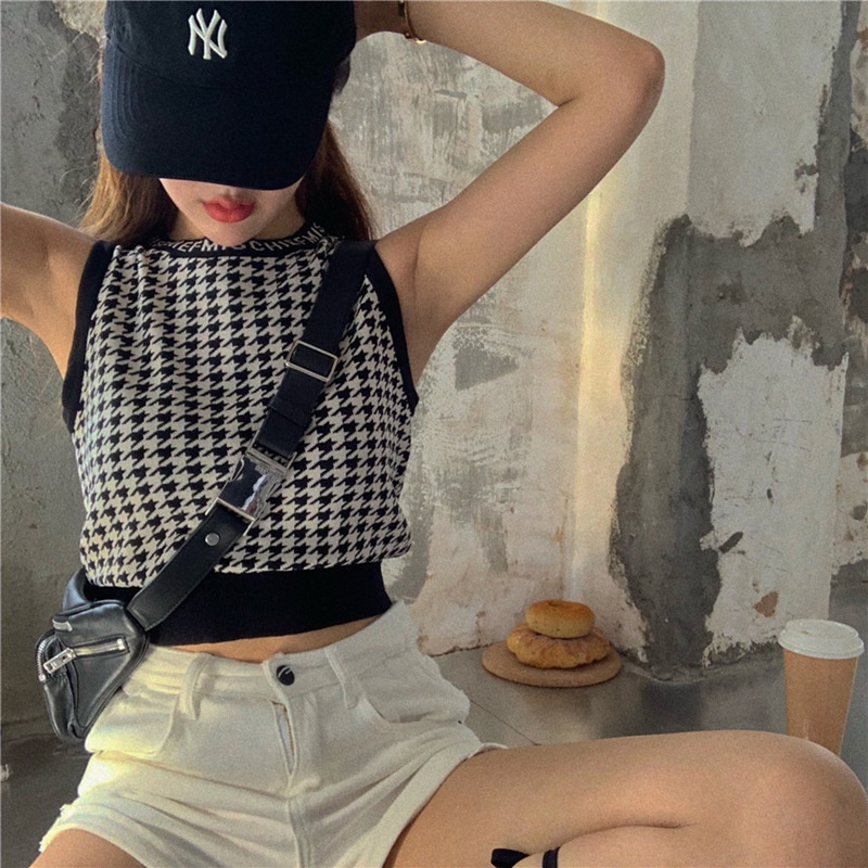 ÁO TANKTOP CỌC TAY HỌA TIẾT KẺ Ô AL21