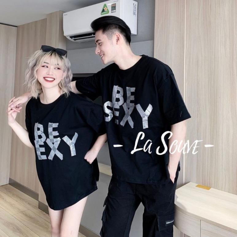 áo đôi nam nữ tay lỡ màu đen BE SEXY from rộng  ྆ '