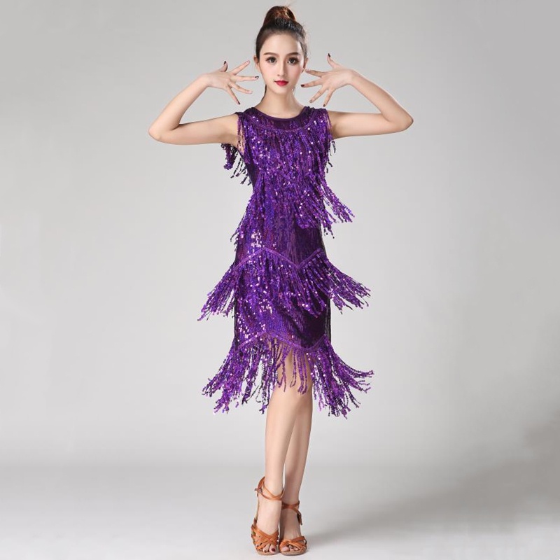 Trang Phục Khiêu Vũ Latin Đính Kim Sa Lấp Lánh