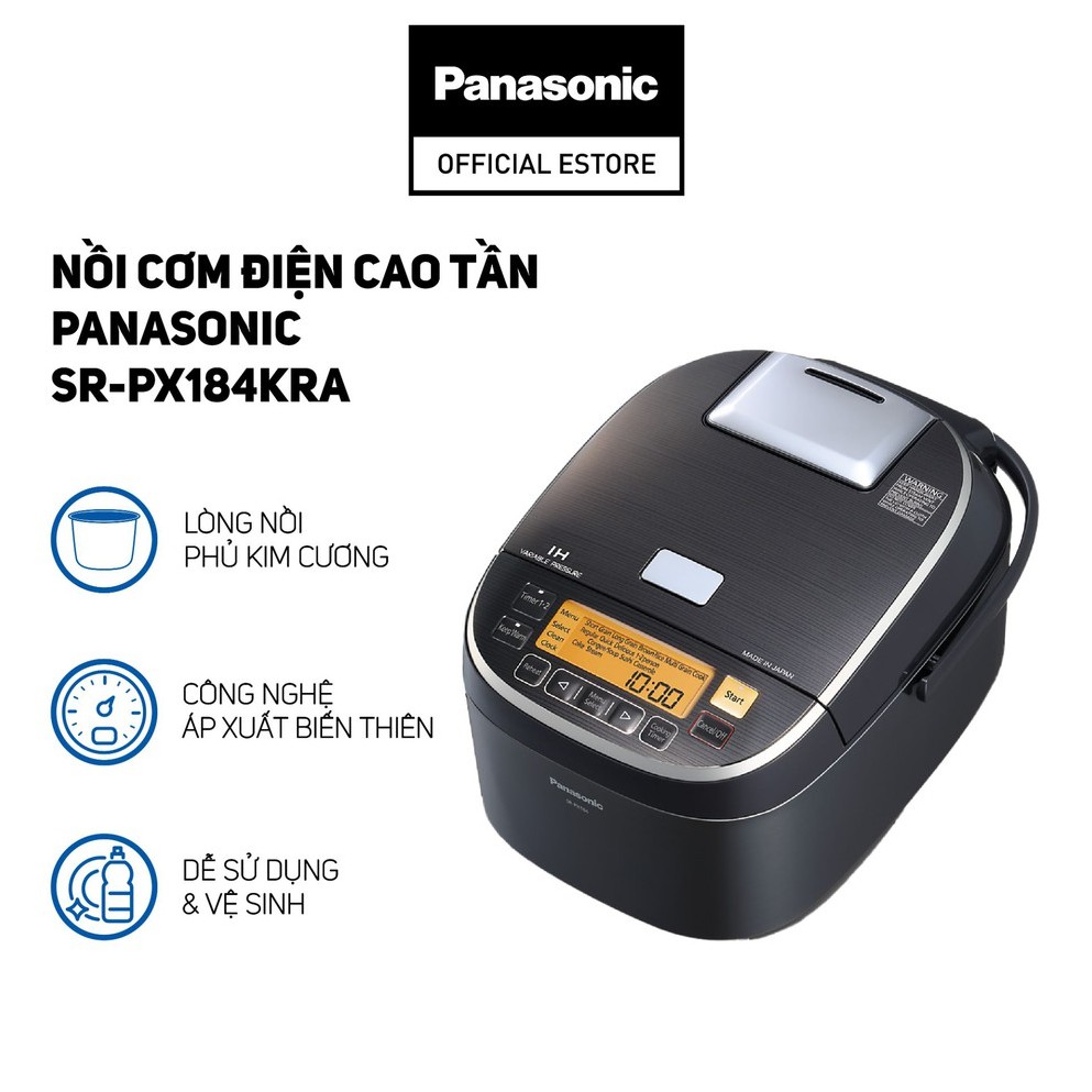 [Mã ELHADEV giảm 4% đơn 300K] Nồi Cơm Điện Cao Tần Panasonic SR-PX184KRA – Hàng Chính Hãng