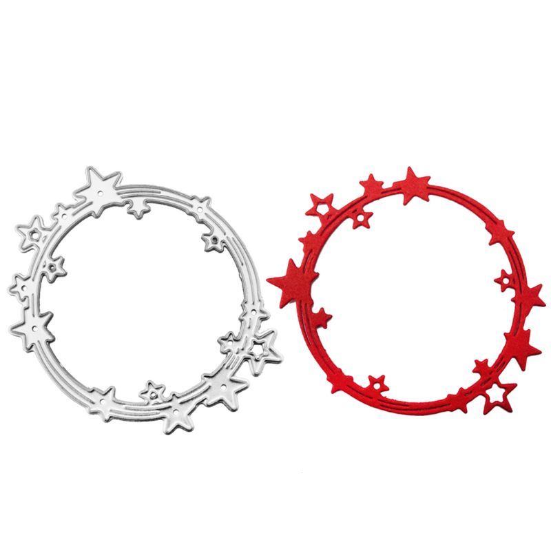 Khuôn Cắt Giấy Kim Loại Hình Ngôi Sao / Hình Tròn Xinh Xắn Thẻ