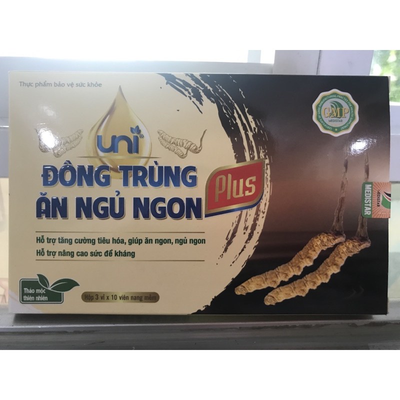 uni Đông trùng ăn ngủ ngon Plus hỗ trợ tăng cường tiêu hoá giúp ăn ngon ,ngủ ngon .Hỗ trợ nâng cao sức đề kháng