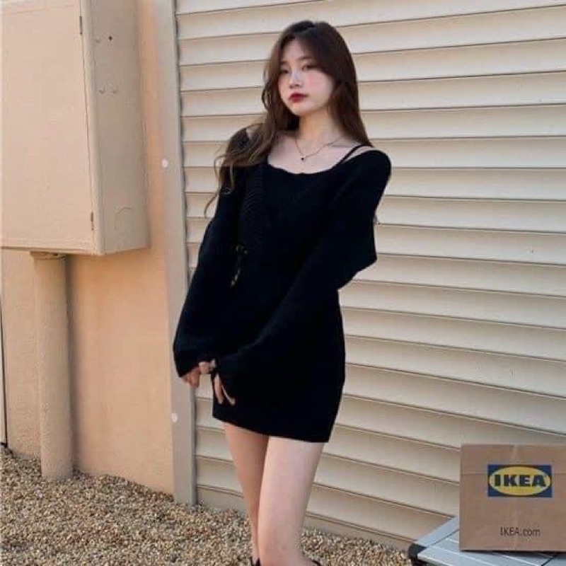 Váy body len