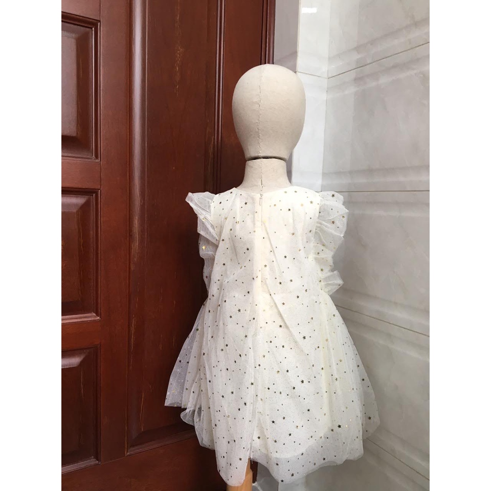 Váy cánh tiên màu kem kết kim sa dành cho bé gái