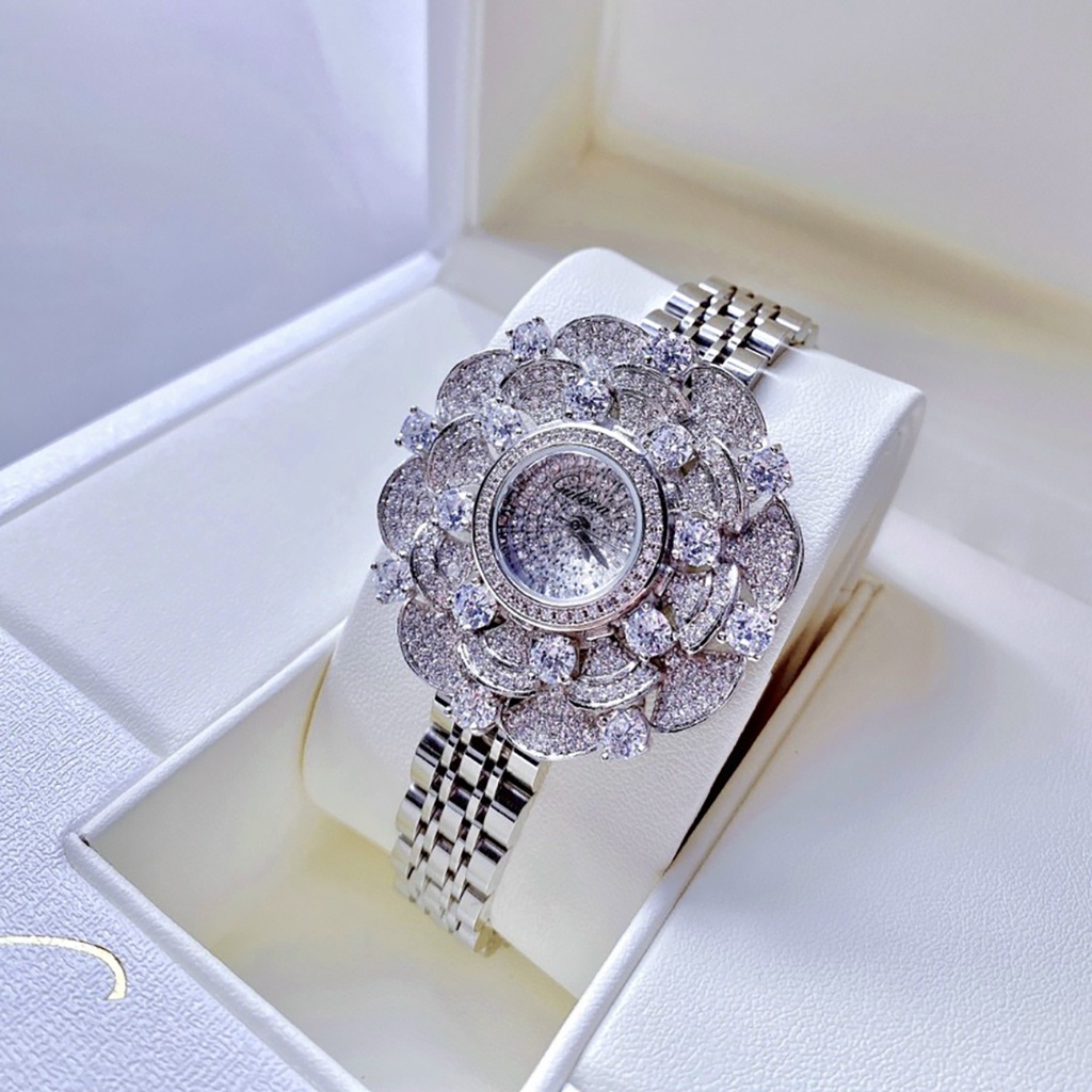 Đồng hồ nữ Gulena L1683 chính hãng mặt hoa đính đá siêu sang chảnh Full box