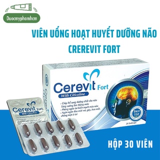 Hoạt Huyết Dưỡng Não Cerevit Fort Hỗ Trợ Tuần Hoàn Não Hộp 30 viên nang mềm