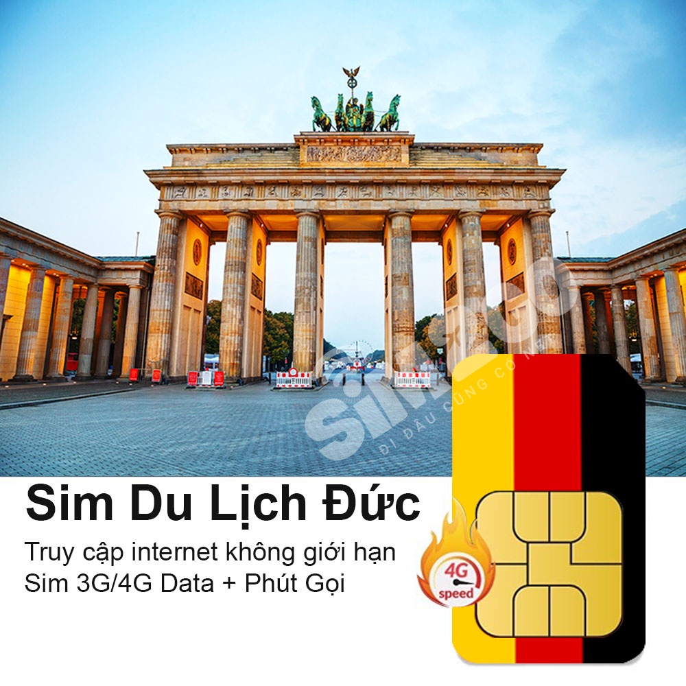 Sim du lịch Đức - Sim du lịch Châu Âu nghe gọi thả ga, data tốc độ cao 4G