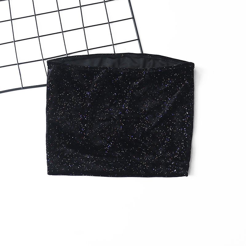 Áo ống nhung ánh nhũ glitter tube top F21 xuất xịn (có sẵn)