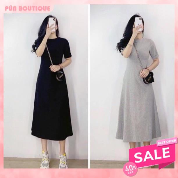 VÁY SUÔNG DÁNG MAXI CỘC TAY CHẤT COTTON HÀNG LOẠI 1 CAO CẤP - ĐẦM NỮ DÁNG DÀI XK