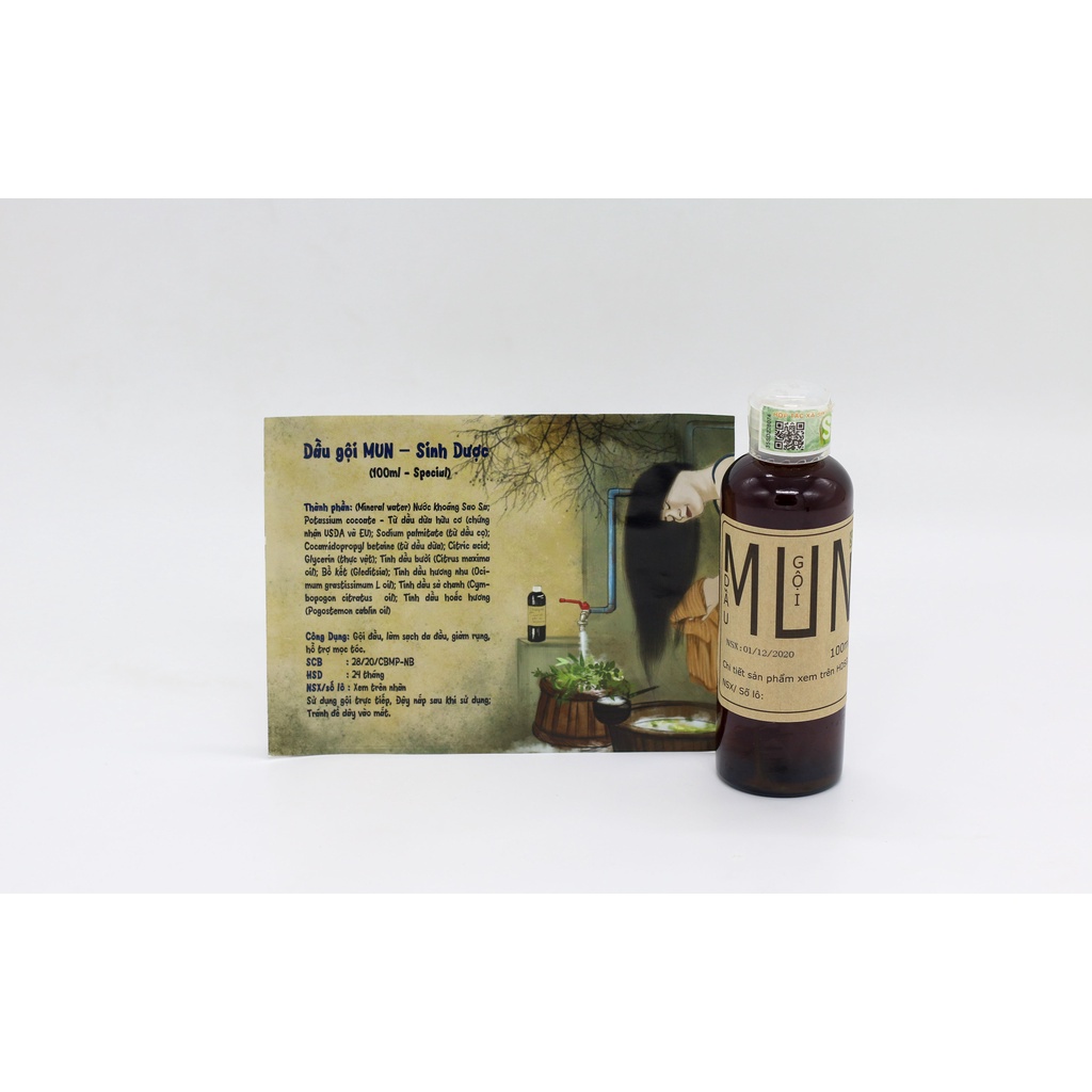 Dầu gội thảo dược MUN kích thích mọc tóc, dầu gội đầu chiết xuất 100% từ thiên nhiên - HUNOXA