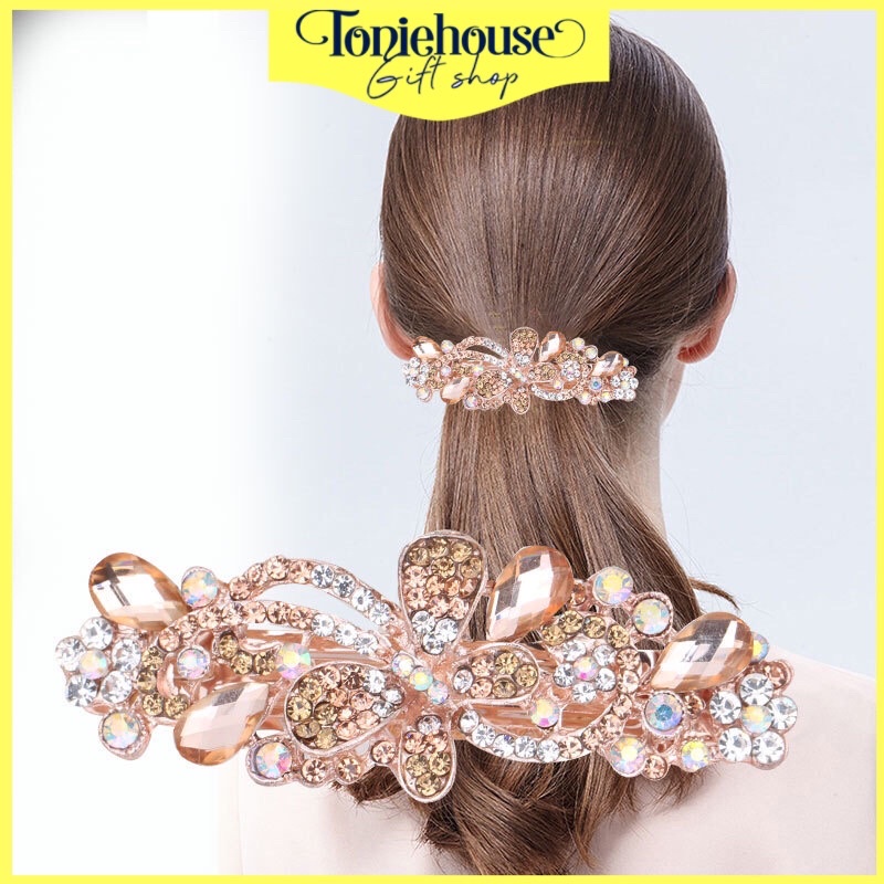 Kẹp đuôi tóc đá màu cao cấp cho nữ trung niên