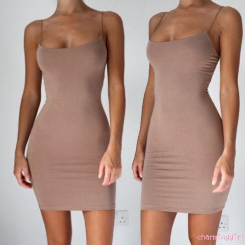Đầm Hai Dây Cổ Sâu Ôm Body Quyến Rũ Dành Cho Nữ