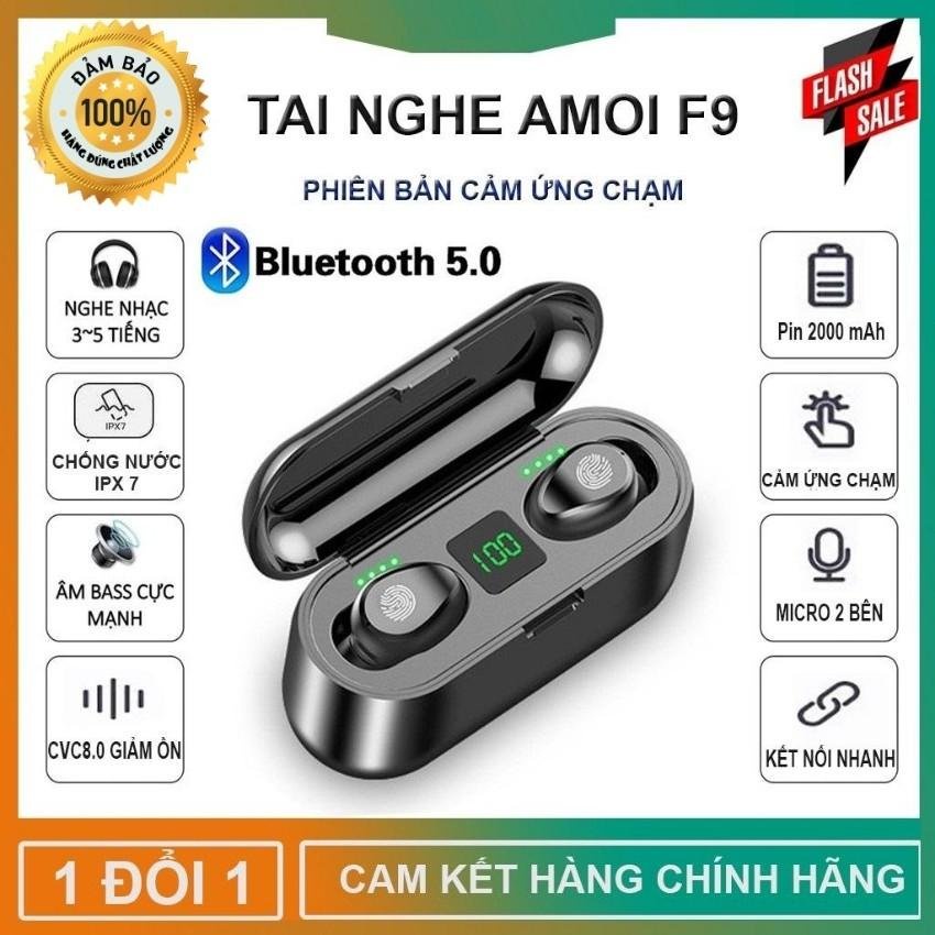 Tai Nghe Bluetooth F9 Cảm Ứng Vân Tay,Công Nghệ Âm Thanh Dolby Atmos Đỉnh Cao, Bass mạnh, Pin Siêu Khủng, Sạc Siêu Nhanh