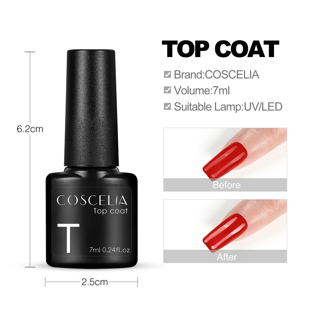 Sơn phủ/sơn nền Coscelia 7ml lâu phai màu trang trí móng nghệ thuật