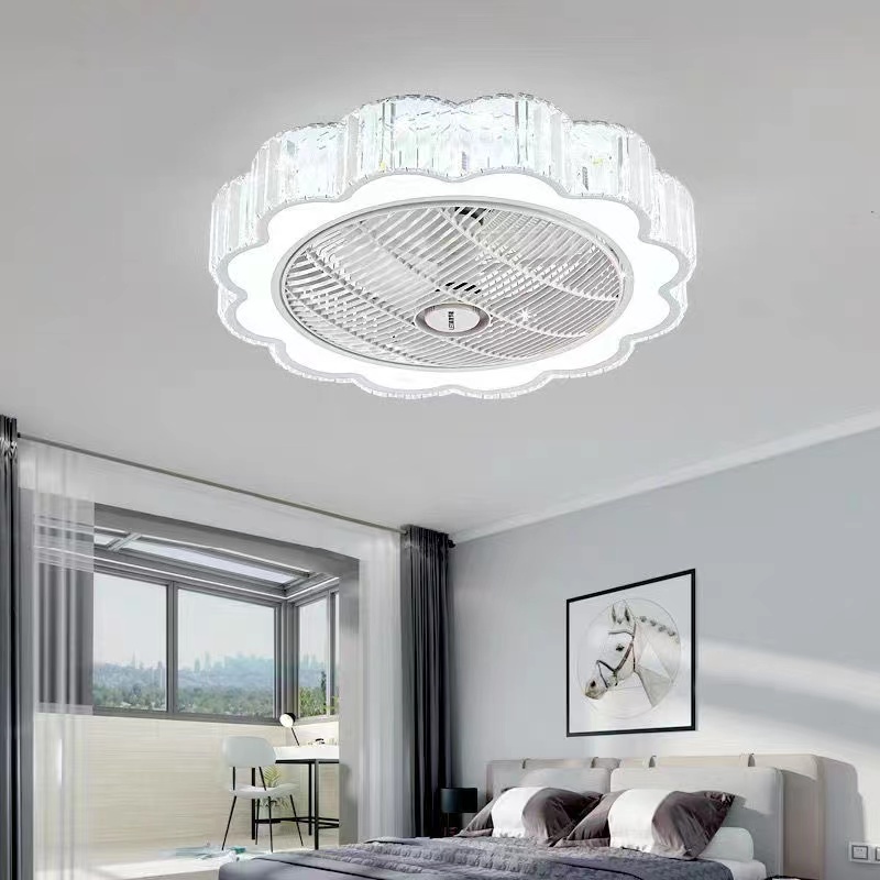 Quạt đèn, pha lê K9 chất lượng cao, động cơ không ồn Quạt 3 tốc độ, cài đặt hẹn giờ, có điều khiển từ xa - Bảo hành 2 nă