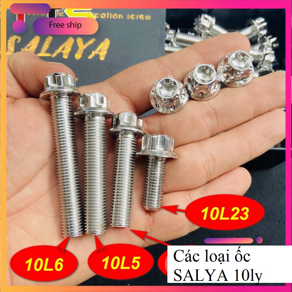 BỘ SƯU TẬP CÁC LOẠI ỐC SALAYA 10LY ĐẦY ĐỦ CÁC SIZE 10LY23 - 10LY4 - 10LY5 - 10LY6, BAO RỈ SÉT, BAO SÁNG BÓNG