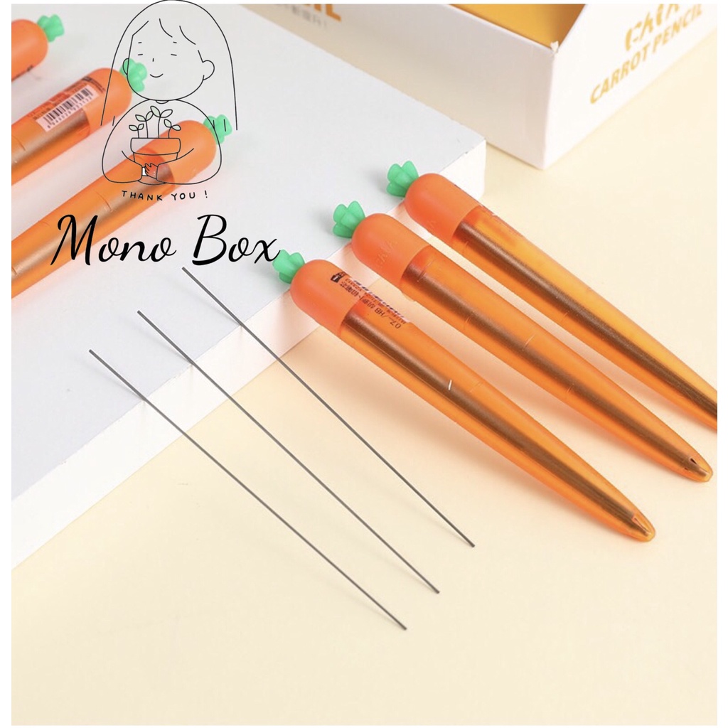 Hộp đựng ngòi bút chì bấm 0.5mm hình cà rốt Mono_box NC1