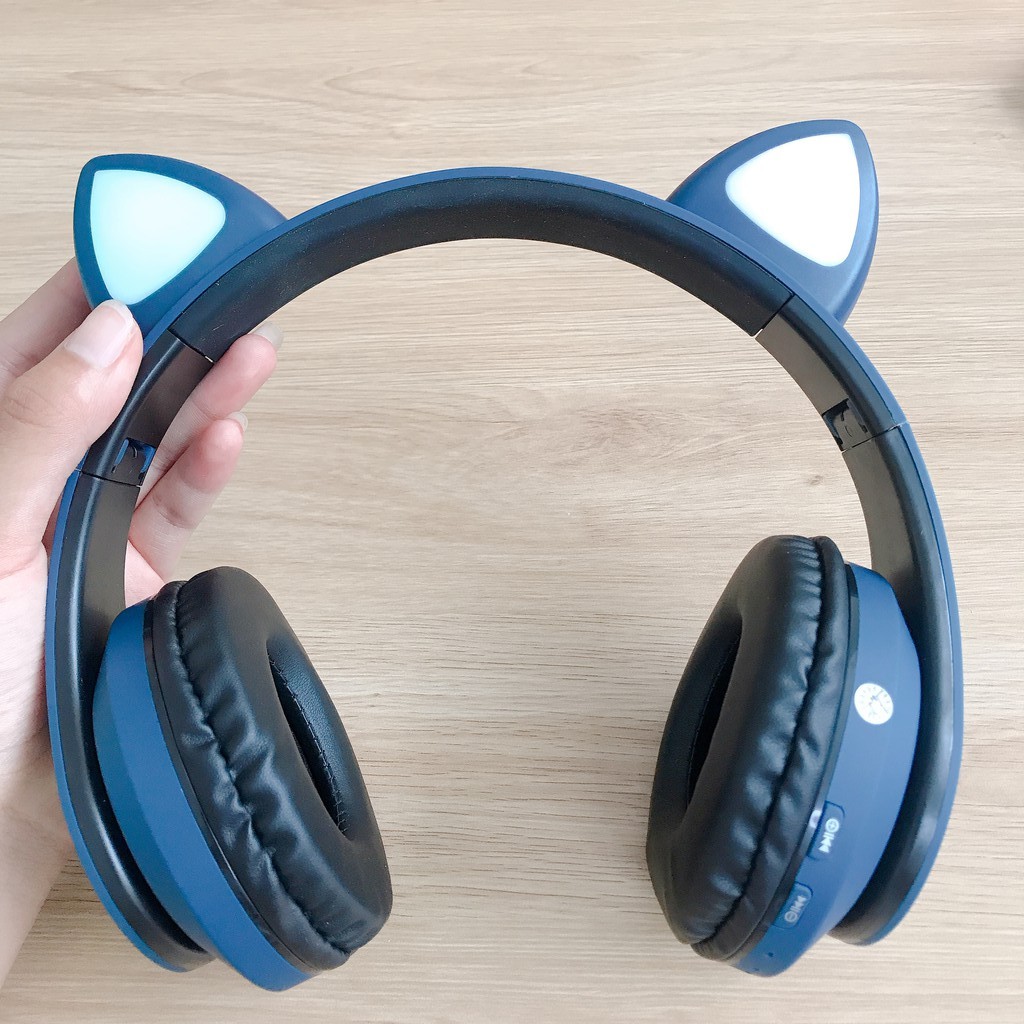 Tai Nghe Bluetooh Tai Mèo Đủ Màu, Headphone Tai Mèo Dễ Thương Không Dây Có Đèn Led Có Mic - [ PK.Tốt - BH 12 Tháng ] | BigBuy360 - bigbuy360.vn