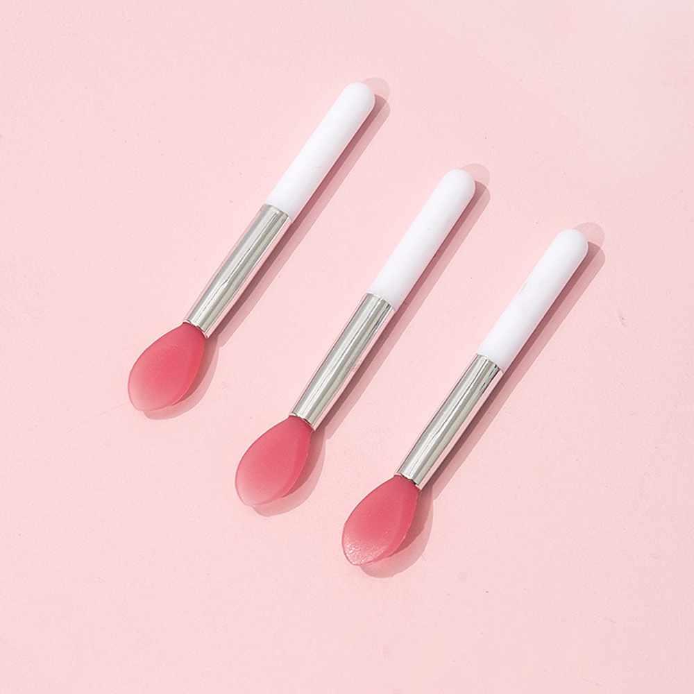 Set 5 Cọ Son Môi Tay Cầm Bằng Silicon Màu Trắng Cho Nữ