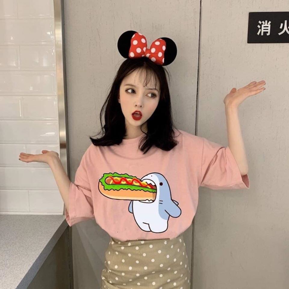 Áo thun CHẤT BAO ĐẸP hình thú ăn bánh mì dễ thương cho cả Nam và Nữ