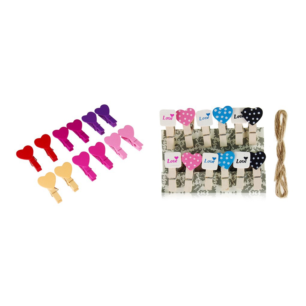 Kẹp giấy bằng gỗ hình trái tim