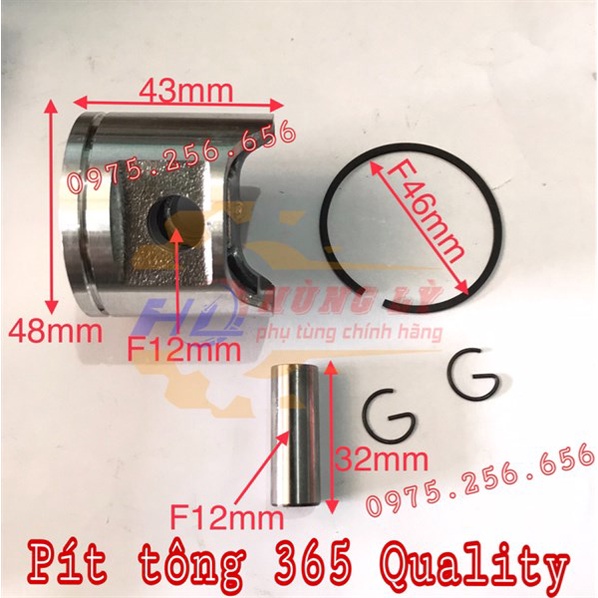 Pít Tông 365 Quality (48mm) phụ tùng máy cưa phụ tùng máy nông nghiệp phụ tùng Hùng Lỳ