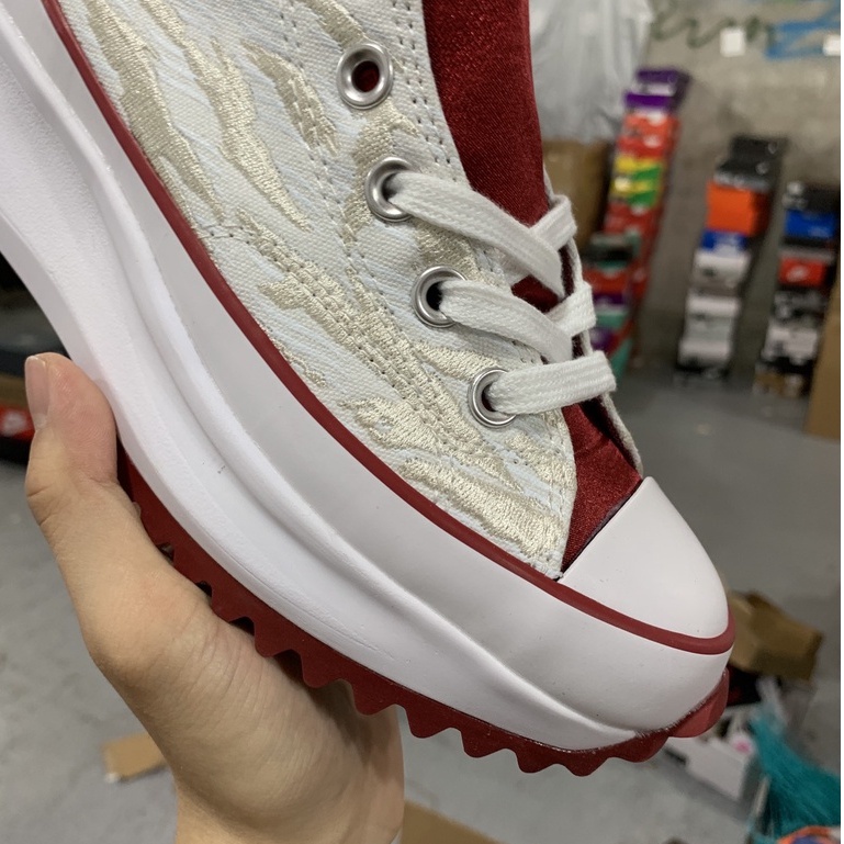 Giày Converse Run Star Hike White Red  " Water Ripple "