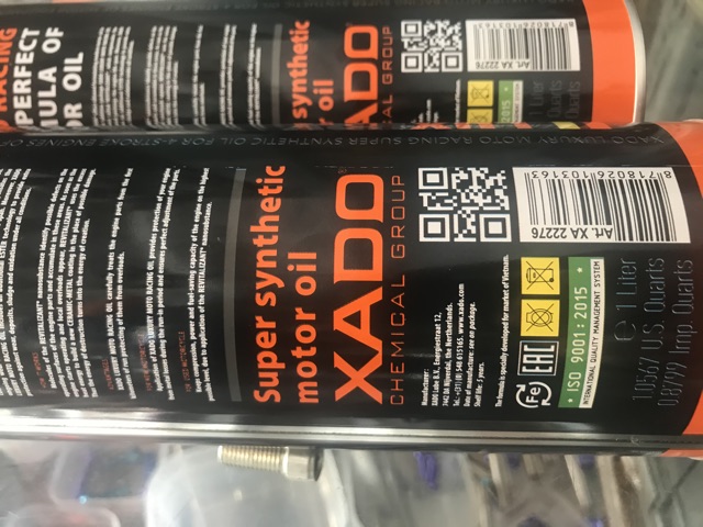 Nhớt XADO RACING V2 10W-40 4T MA2 DUNG TÍCH 1.0 LÍT chính hãng