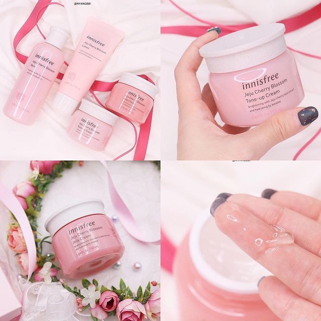 Set Dưỡng Ẩm , Nâng Tông Da Trắng Hồng Innisfree Jeju Cherry Blossom