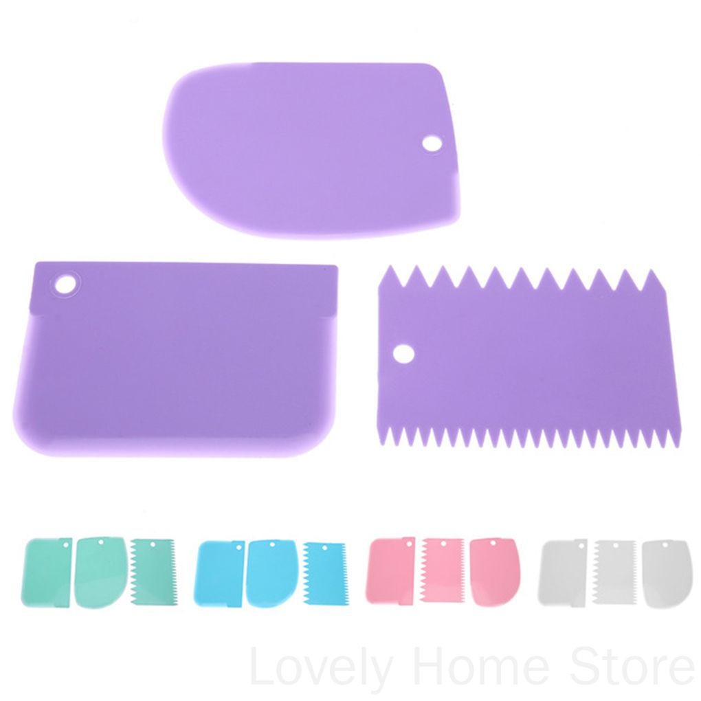 Set 3 dụng cụ nhựa cắt bột hỗ trợ làm bánh tiện lợi cho nhà bếp