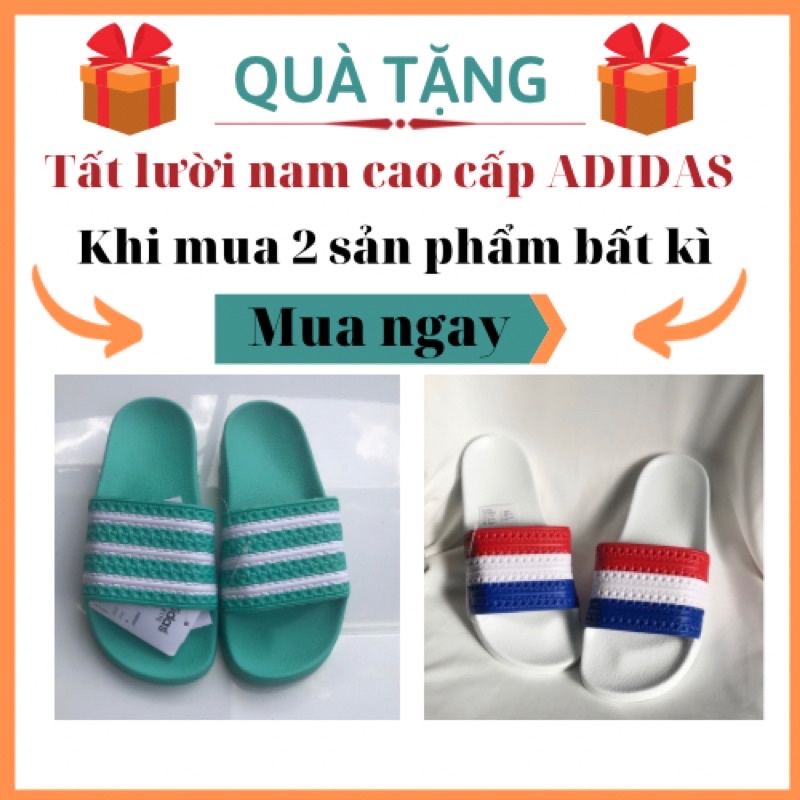 Dép nam - dép quai ngang ITALY Đế Đúc Màu Xanh 3 Sọc Trắng | dép bánh mì Adilette Nam Nữ