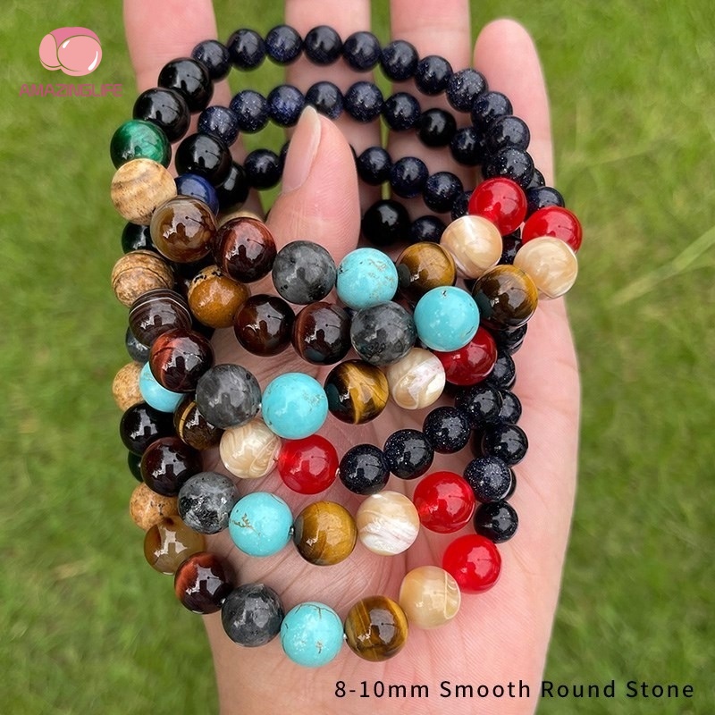 Vòng Tay Chuỗi Hạt Đá Tròn / Chakra Năng Lượng Cho Cặp Đôi