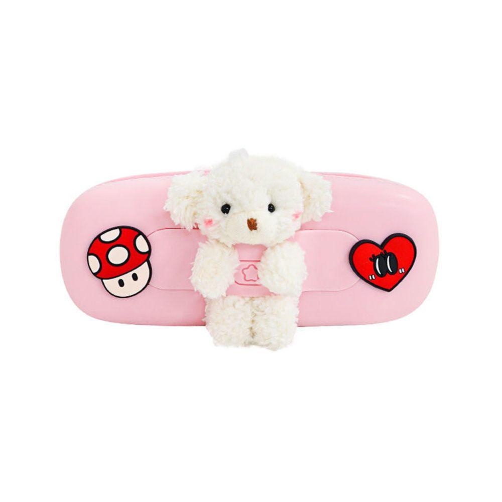 PEWANY Túi Đựng Bút Chì / Mỹ Phẩm Bằng Silicon Đa Năng Hình Gấu Hoạt Hình Phủ Lông Dễ Thương