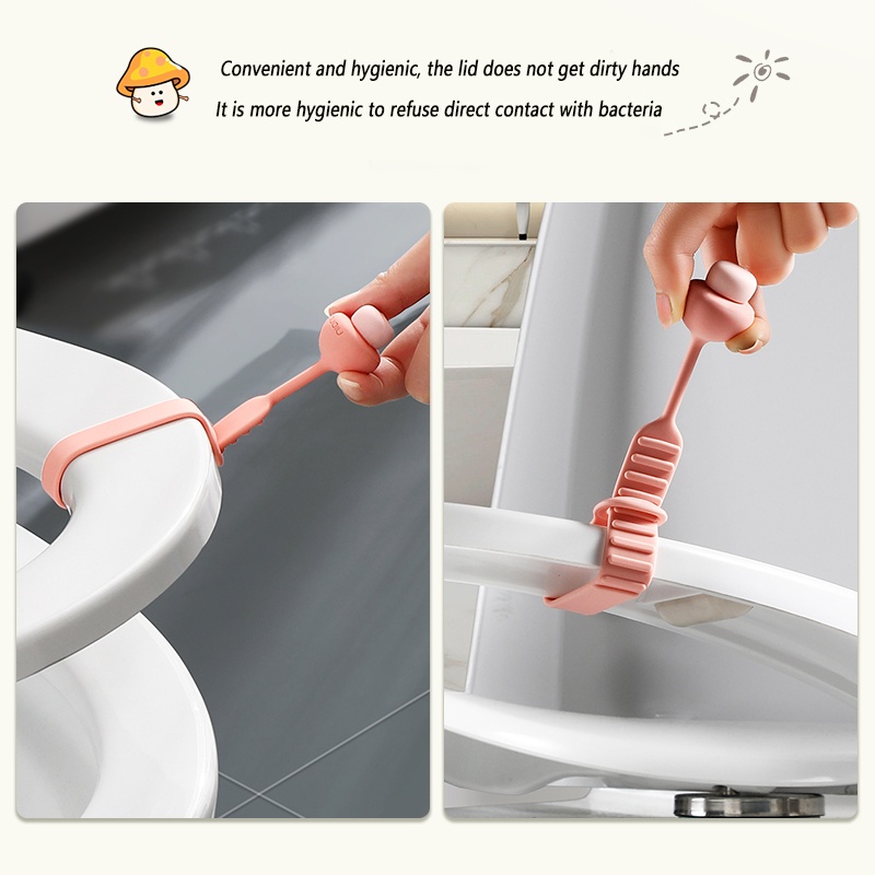 Dụng Cụ Nhấc Nắp Bồn Cầu Chống Tiếp Xúc Hình Nấm Bằng Silicone