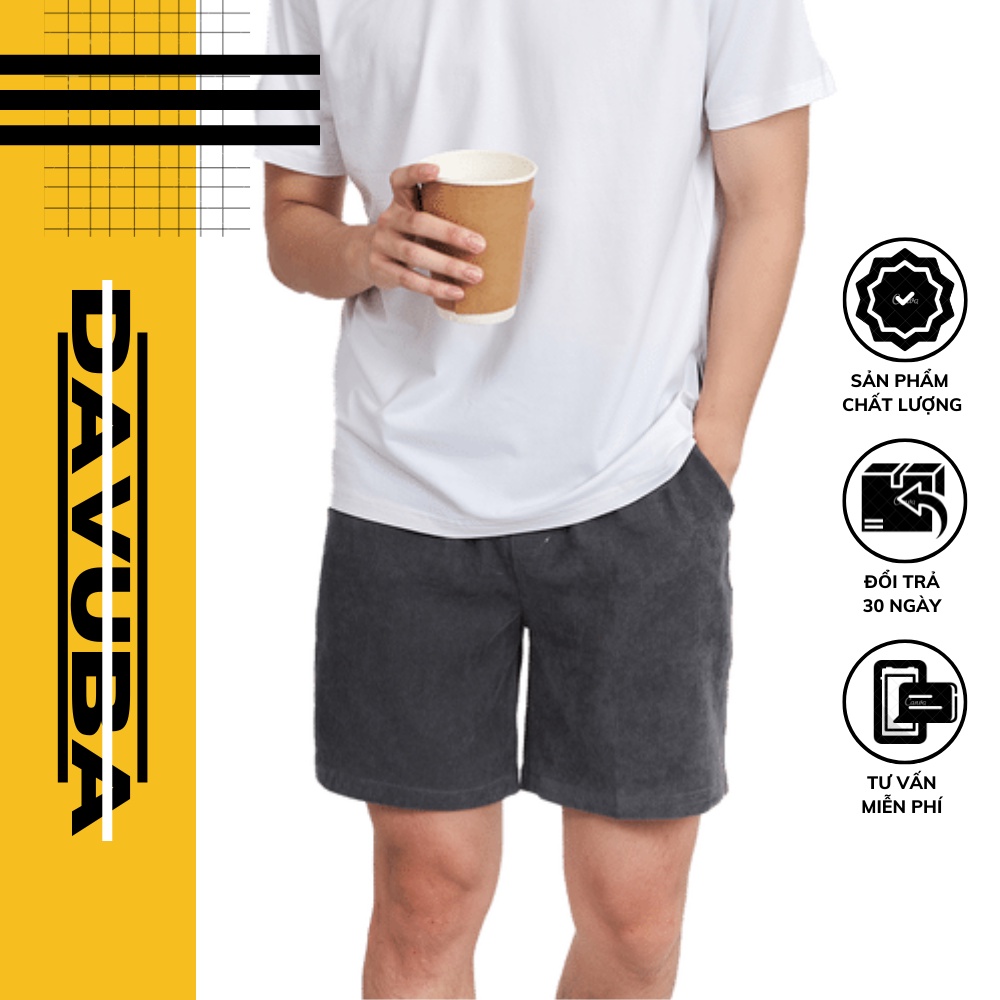 Quần short nam nhung unisex cao cấp thể thao DAVUBA QS007