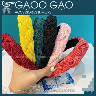 Mấn tết lụa xếp ly, băng đô kiểu tết tóc, cài tóc mấn hàng cao cấp gạoo gạo accessories