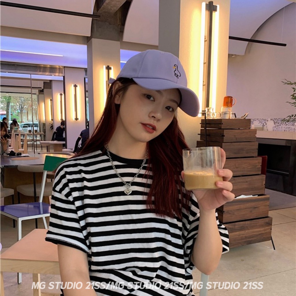 Nón bóng chày MG STUDIO thêu hình ngỗng hoạt hình thời trang