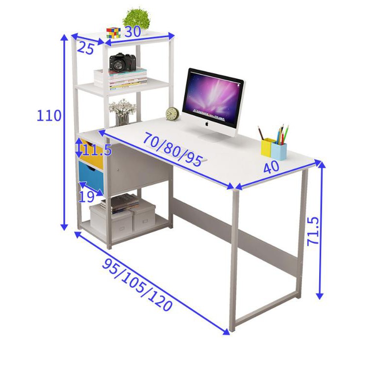 Bàn làm việc liền kệ đa năng tiện ích Tâm House mẫu mới 2019