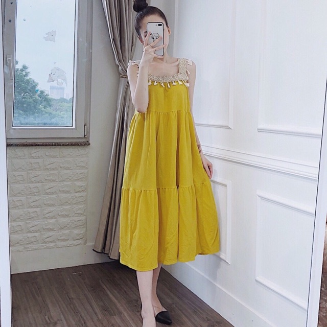 Đầm suông thổ cẩm
