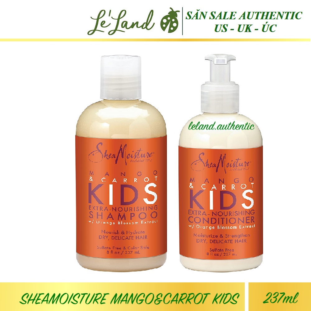 Bill US - DẦU GỘI VÀ XẢ TÓC CHO BÉ SHEA MOISTURE MANGO&amp;CARROT KIDS 237ML SheaMoisture