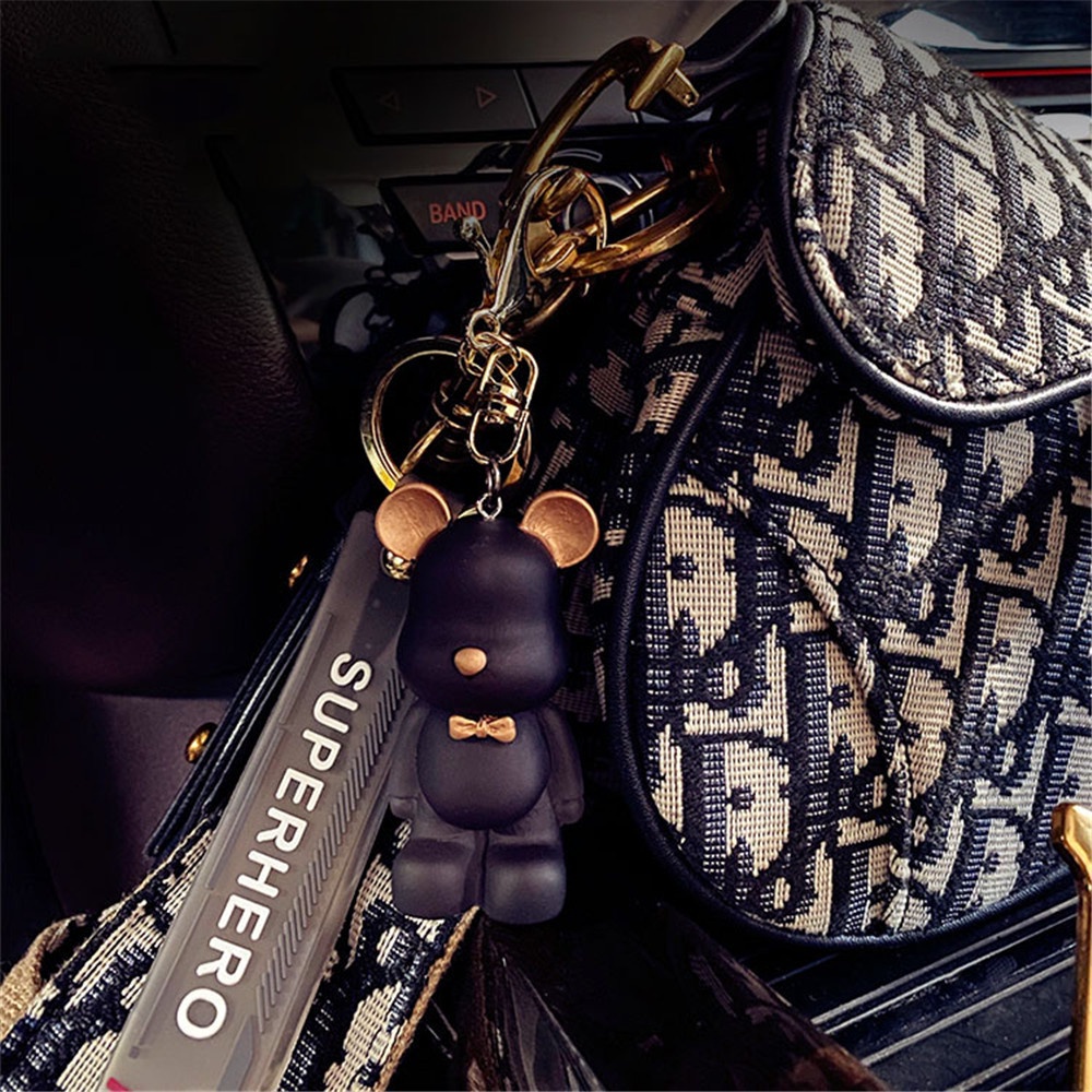 Móc Khóa Hình Gấu Hoạt Hình Đính Pha Lê Nhiều Màu Dễ Thương